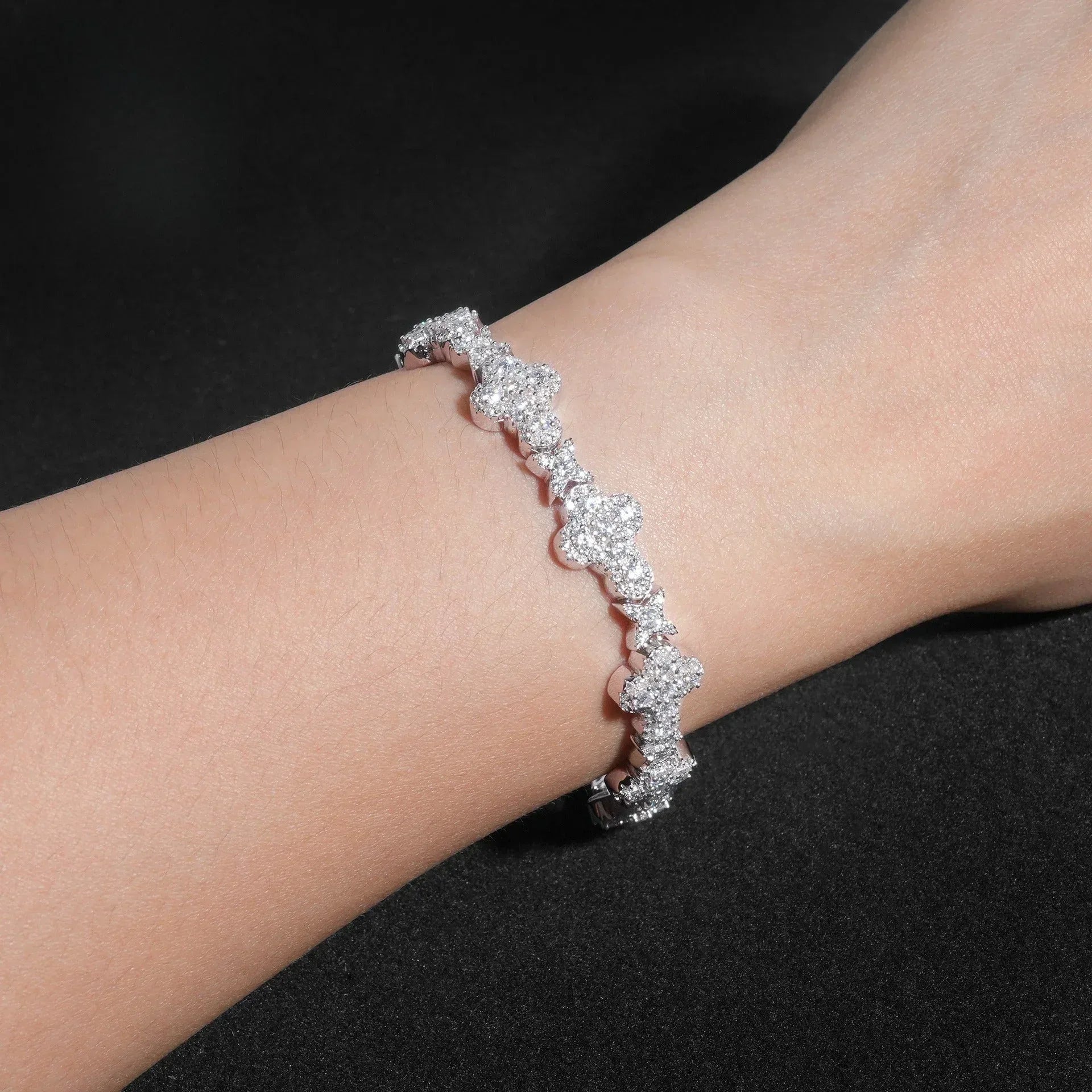 Moissanite Cross Cuban Link Bracelet – S925 Sterling Silver Unisex Hip Hop Fashion Jewelry - CaratixJewelry